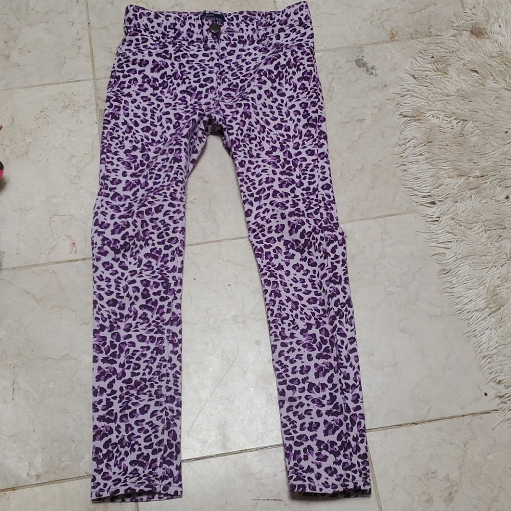 Purple leopard print jeans